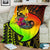 Papua New Guinea Premium Blanket - Polynesian Hook And Hibiscus (Raggae) White - Polynesian Pride