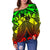 Tonga Polynesian Women's Off Shoulder Sweater - Tonga Reggae Seal with Polynesian tattoo - Polynesian Pride