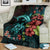 Polynesian Premium Blanket Turtle And Shark - Hibiscus Turquoise - Polynesian Pride