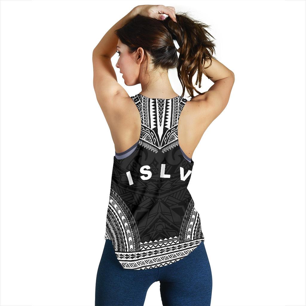 Society Islands Women's Racerback Tank - Polynesian Chief Black Version - Polynesian Pride