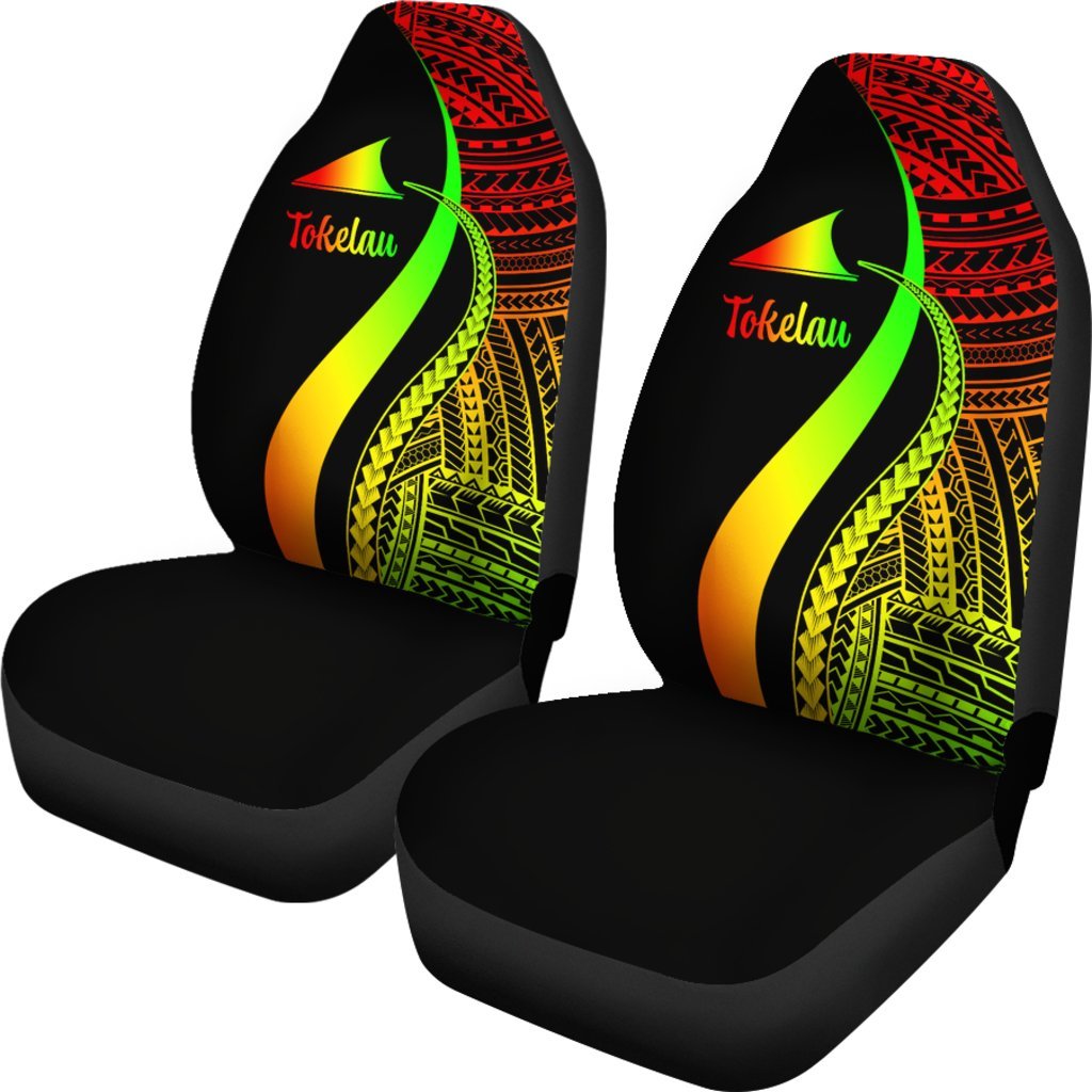 Tokelau Car Seat Covers - Reggae Polynesian Tentacle Tribal Pattern - Polynesian Pride