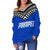 Pohnpei Flag Women's Off Shoulder Sweater Micronesian Pattern - Polynesian Pride