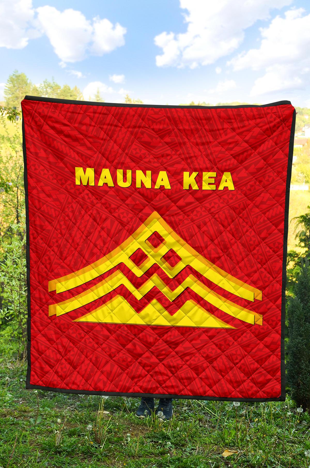 Hawaii Mauna Kea Polynesian Premium Quilt Red - Polynesian Pride