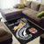 Fiji Custom Personalised Area Rug - Fiji Seal Polynesian Patterns Plumeria (Black) - Polynesian Pride