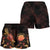 CNMI Polynesian Women's Shorts - Turtle With Blooming Hibiscus Gold - Polynesian Pride