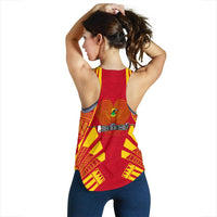 Papua New Guinea Women Racerback Tank - Polynesian Tattoo Flag - Polynesian Pride