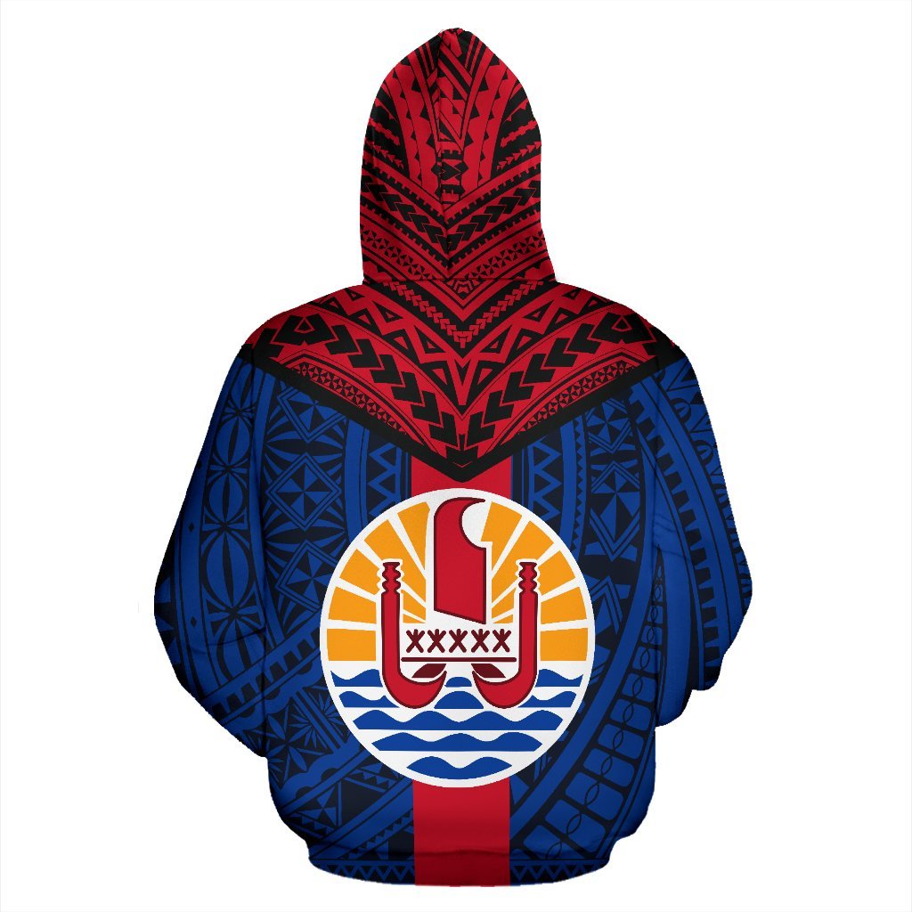 Tahihi Hoodie Tahiti Flag Polynesian Tattoo Version 2.0 - Polynesian Pride