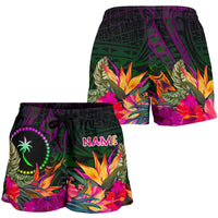 Chuuk Personalised Women's Shorts - Summer Hibiscus - Polynesian Pride