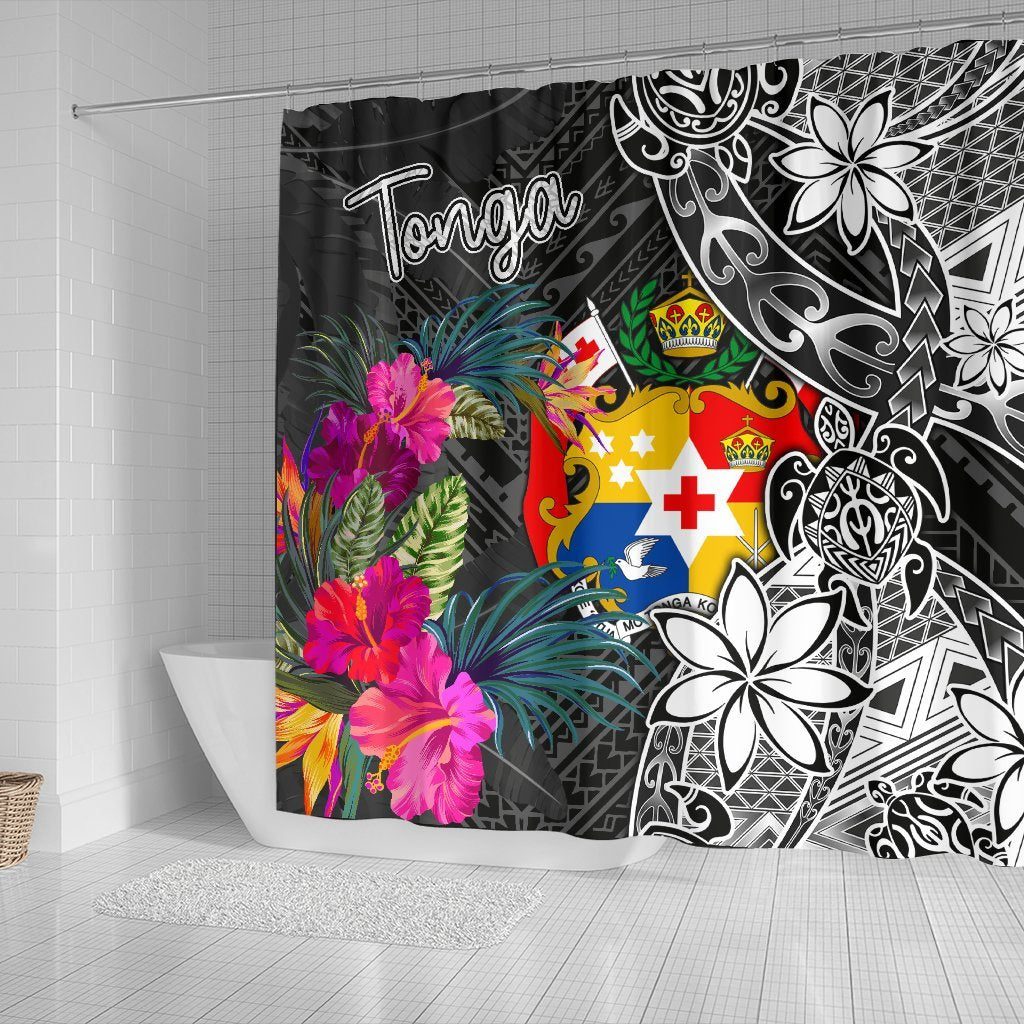 Tonga Shower Curtain - Turtle Floral - Polynesian Pride