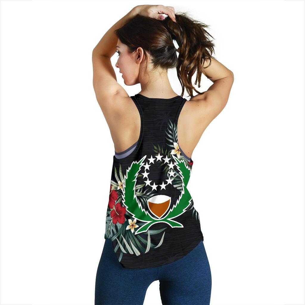 Pohnpei Hibiscus Women's Racerback Tank A25 - Polynesian Pride