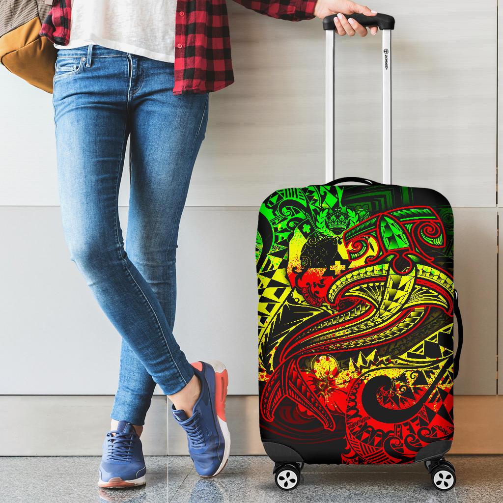 Tonga Luggage Covers - Reggae Shark Polynesian Tattoo Reggae - Polynesian Pride