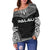 Palau Polynesian Chief Women's Off Shoulder Sweater - Black Version - Polynesian Pride