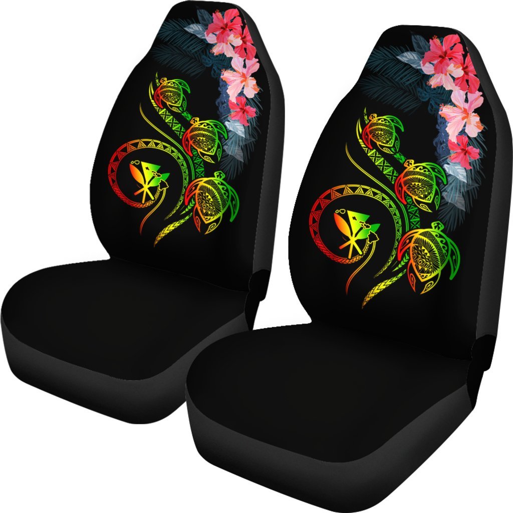 Hawaii Turtle Polynesian Tropical Car Seat Cover - Cora Style Reggae Universal Fit Reggae - Polynesian Pride