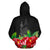 New Caledonia Polynesian Zip Hoodie Black Hibiscus - Polynesian Pride