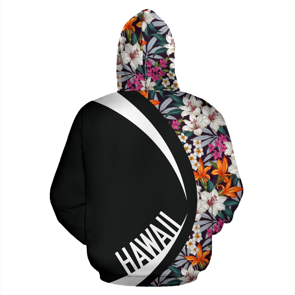 Kanaka Seamless Exotic Pattern With Tropical Leaves Flowers Zipper Hoodie Circle Style - Polynesian Pride