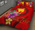 Papua New Guinea Polynesian Custom Personalised Quilt Bed Set - Floral With Seal Red - Polynesian Pride