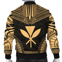 Kanaka Maoli Polynesian Chief Men's Bomber Jacket - Gold Version - Polynesian Pride