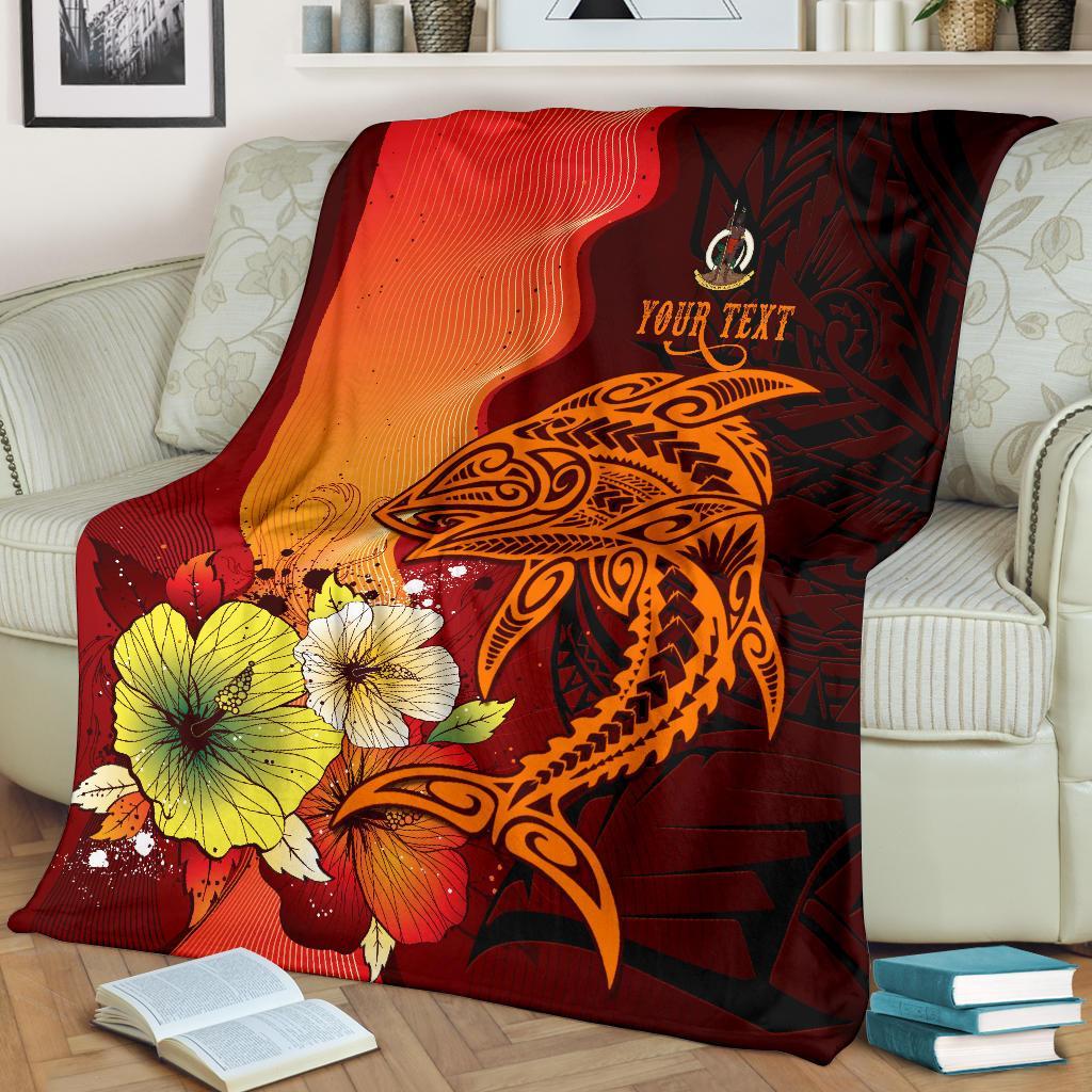 Vanuatu Custom Personalised Premium Blankets - Tribal Tuna Fish White - Polynesian Pride