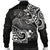 Guam Polynesian Men's Bomber Jacket - White Shark Polynesian Tattoo - Polynesian Pride