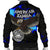 American Samoa Polynesian Men's Bomber Jacket - Eagle With Flame Blue - Polynesian Pride