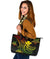 Hawaii Large Leather Tote Bag - Reggae Turtle - Polynesian Pride