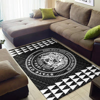 Kakau Seal Of Hawaii Polynesian - White Rug - Polynesian Pride