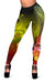 Yap Women's Leggings - Humpback Whale with Tropical Flowers (Yellow) - Polynesian Pride