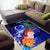 Vanuatu Custom Personalised Area Rug - Humpback Whale with Tropical Flowers (Blue) - Polynesian Pride