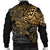 Guam Polynesian Bomber Jacket (Men) - Gold Turtle Flowing - Polynesian Pride