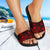 New Caledonia Slide Sandals - Turtle Hibiscus Pattern Red - Polynesian Pride