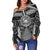 Polynesian Off Shoulder Sweaters - American Samoa Coat Of Arm With Poly Patterns - Polynesian Pride