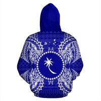 Chuuk Polynesian ll Over Hoodie Map Blue - Polynesian Pride