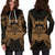 Tuvalu Polynesian Hoodie Dress Map Gold - Polynesian Pride