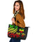 Wallis and Futuna Large Leather Tote - Reggae Tentacle Turtle - Polynesian Pride