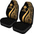 Wallis And Futuna Car Seat Covers - Gold Polynesian Tentacle Tribal Pattern - Polynesian Pride