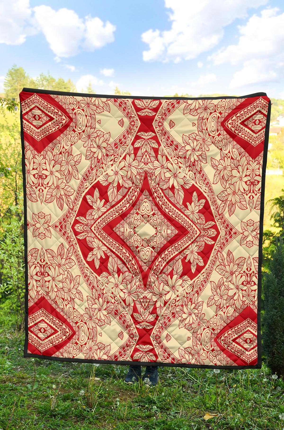 Polynesian Premium Quilt Red And Yellow - Polynesian Pride