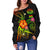 American Samoa Polynesian Off Shoulder Sweater - Legend of American Samoa (Reggae) - Polynesian Pride