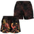 Pohnpei Polynesian Women's Shorts - Turtle With Blooming Hibiscus Gold - Polynesian Pride