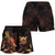 Vanuatu Polynesian Women's Shorts - Turtle With Blooming Hibiscus Gold - Polynesian Pride