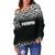 Pohnpei Women's Off Shoulder Sweater - Black Fog Style - Polynesian Pride