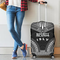 Society Islands Polynesian Chief Luggage Cover - Black Version - Polynesian Pride
