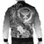 Polynesian Hawaii Custom Personalised Men's Bomber Jacket - Kanaka Maoli Humpback Whale with Tropical Flowers (White) - Polynesian Pride