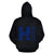 Polynesian Kakau Kanaka Map of Hawaii Zip Hoodie Blue - Polynesian Pride
