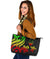 Guam Polynesian Large Leather Tote Bag - Reggae Tentacle Turtle - Polynesian Pride