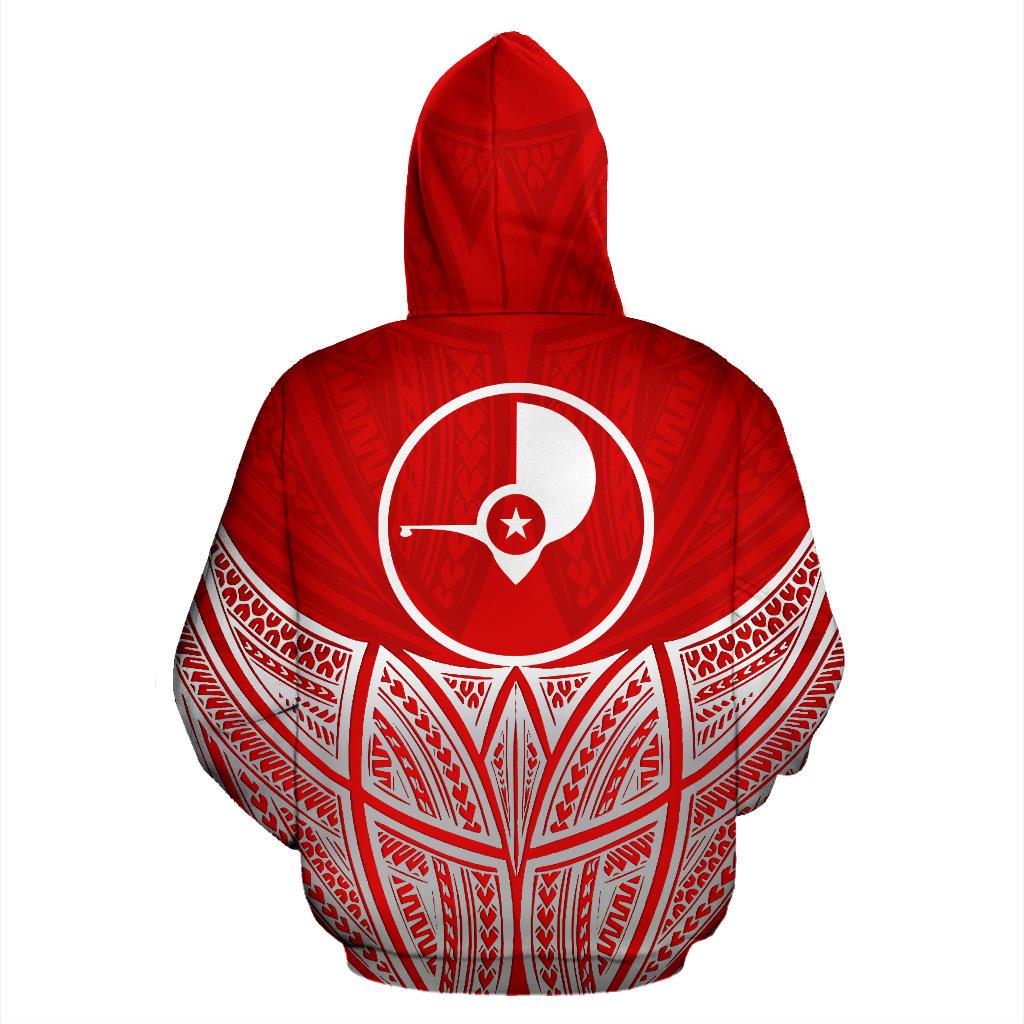 Yap Polynesian Hoodie Red Pride Map nd Seal - Polynesian Pride