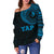 Yap in My Heart Tattoo Style Off Shoulder Sweater Blue A7 - Polynesian Pride