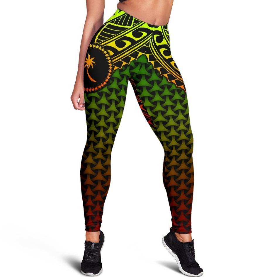 Polynesian Chuuk Women's Leggings - Reggae Vintage Polynesian Patterns Reggae - Polynesian Pride