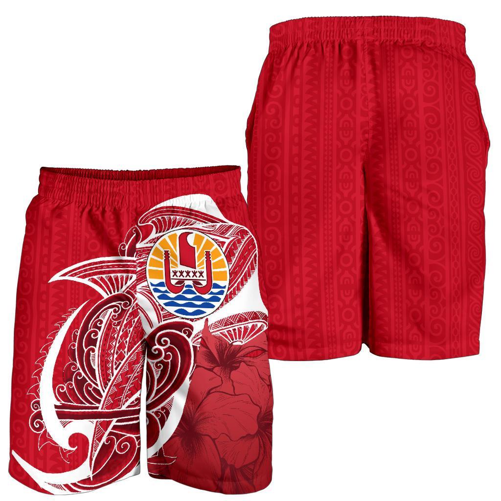 Tahiti All Over Print Men'S Shorts Shark Coat Of Arms - Polynesian Pride