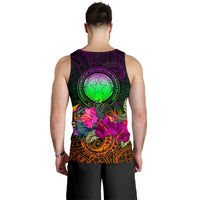 Northern Mariana Islands Polynesian Men's Tank Top - Summer Hibiscus - Polynesian Pride
