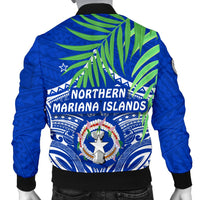 Northern Mariana Islands Rugby Men Bomber Jacket Coconut Leaves - CNMI - Polynesian Pride